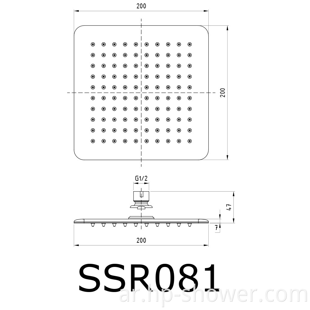 Rainfall Square Stainless Steel Shower